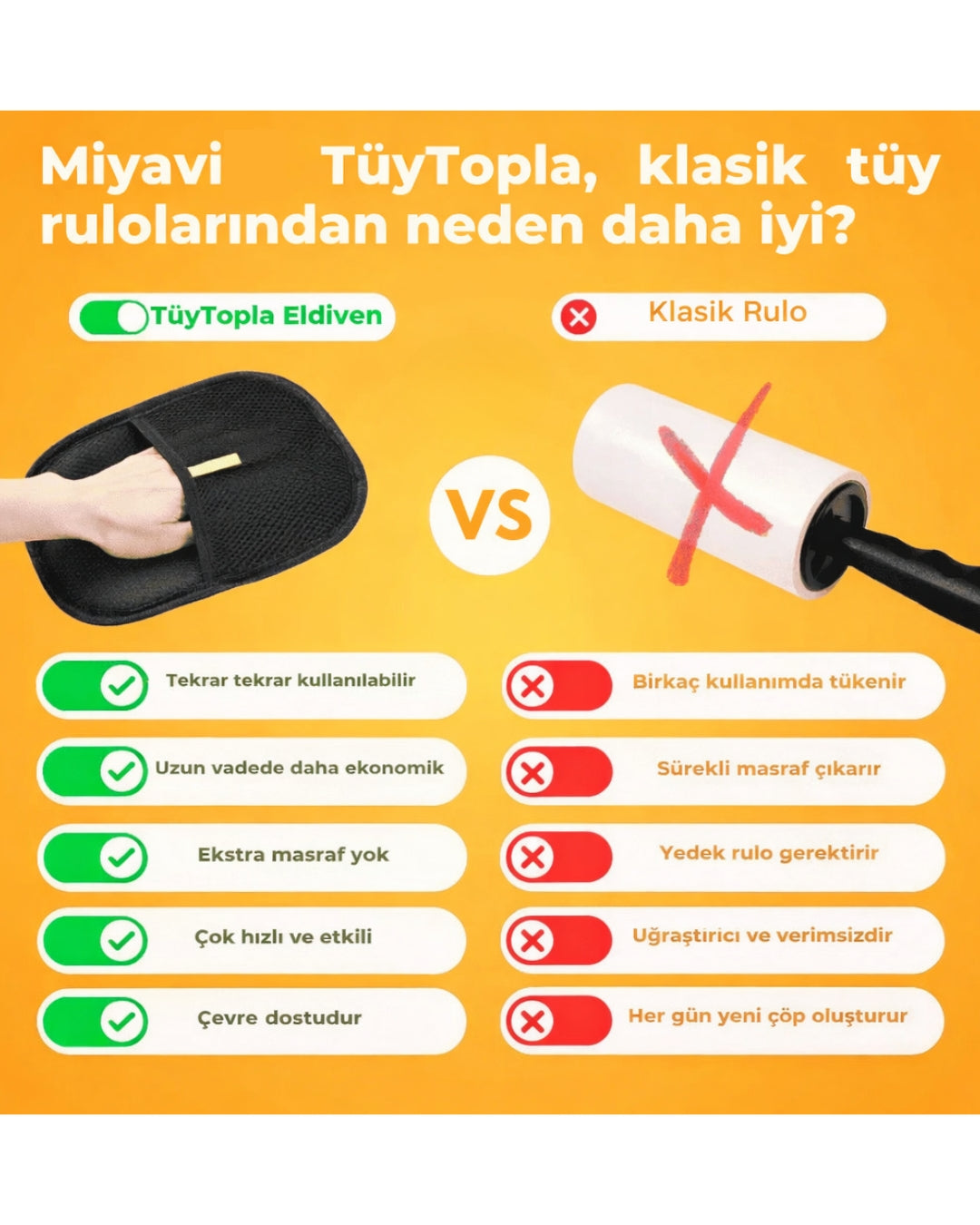 TüyTopla™ Tüy Toplayıcı Eldiven